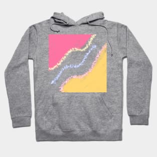 Yellow red watercolor glitter sparkle art Hoodie